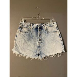 Forever 21 Light Wash Button Up Fly High Rise Shorts Size 29
